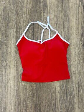 Cropped tank top- Red and white